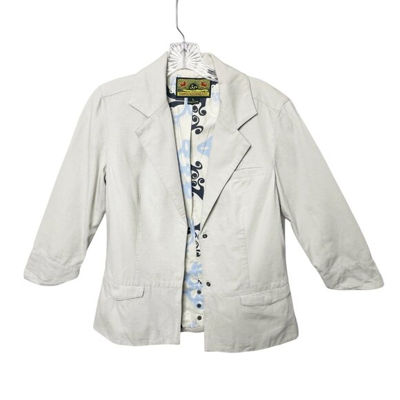 Sameunderneath Women’s Size Large Cream Embroidered Jacket Bamboo Cotton Blend - Picture 8 of 8